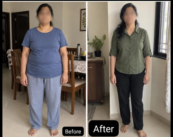 Female client waist and abdominal tone transformation